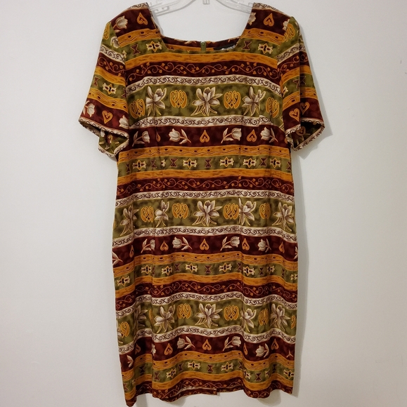 Sag Harbor Dresses & Skirts - Vintage Sag Harbor Women Tropical Hawaiian Shoulder Padded Shift Dress Sz 22W